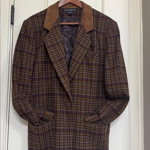 Dkny Jackets & Blazers - Vintage Donnybrook Wool Plaid Blazer | Suede Collar | Women’s Size 10